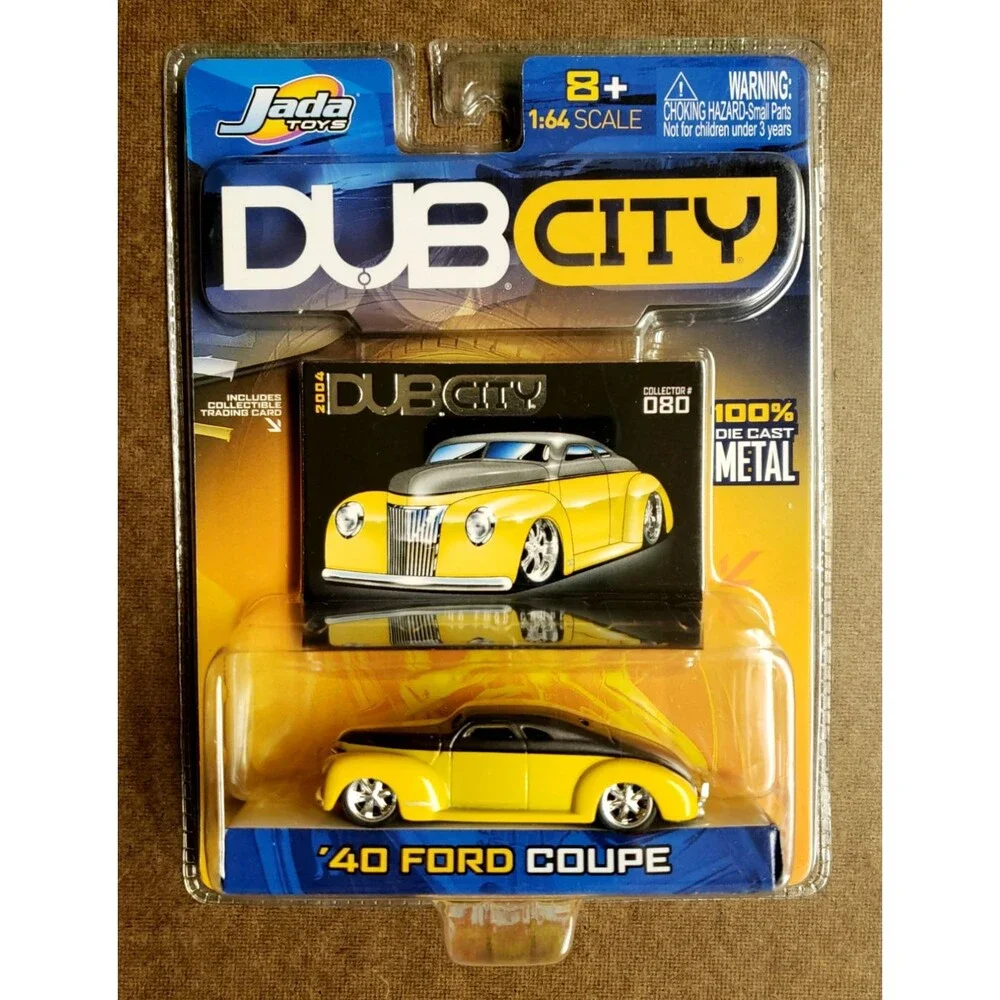 2004 JADA TOYS '40 FORD COUPE DUB CITY Series Yellow & Gray Collector #080 1:64